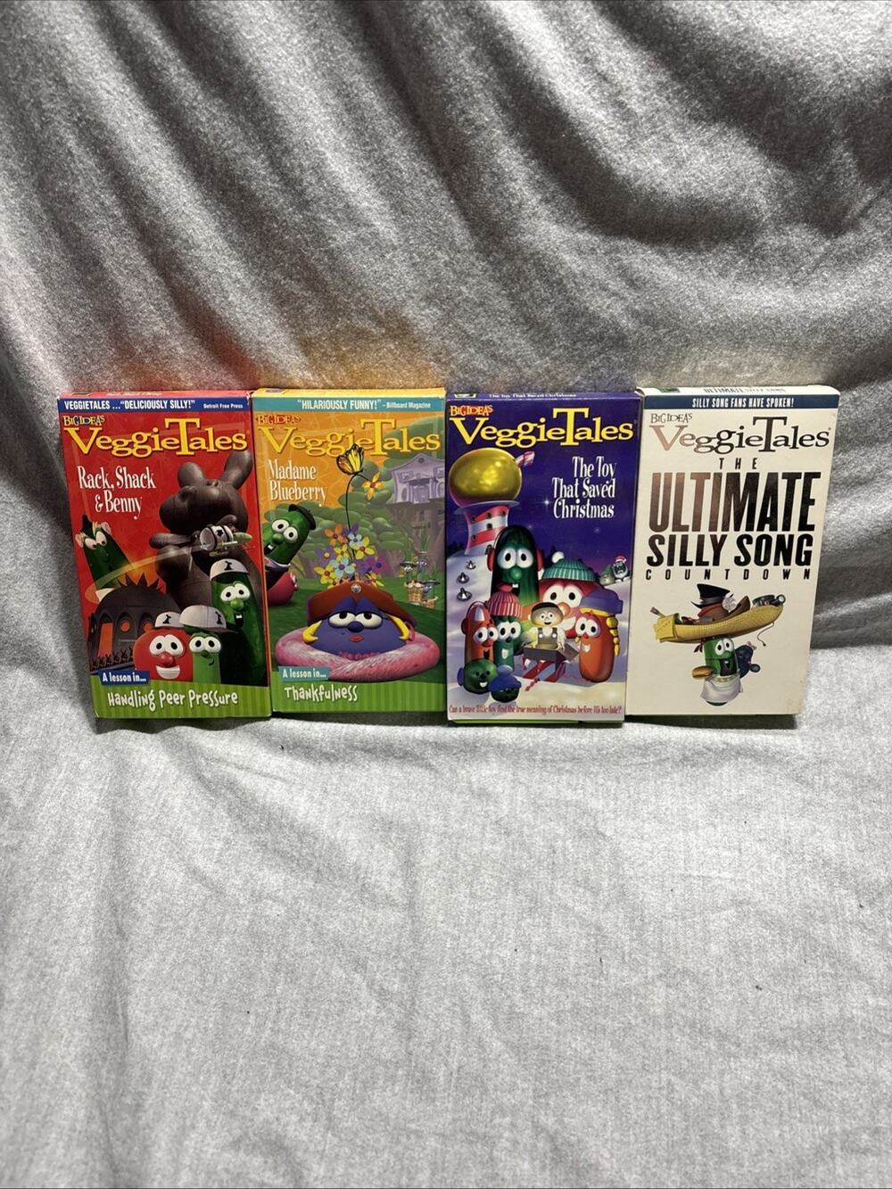 Veggietales Movie VHS Lot Of 4 Childrens songs, stories adventures